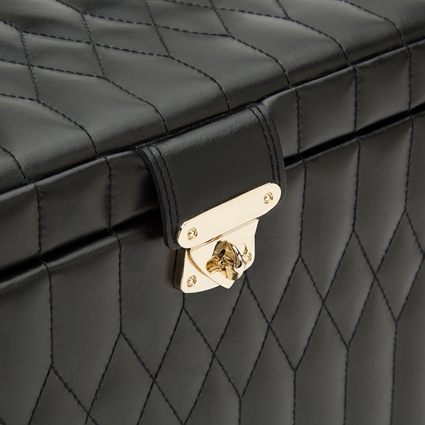 Wolf Caroline Black Medium Leather Jewelry Case